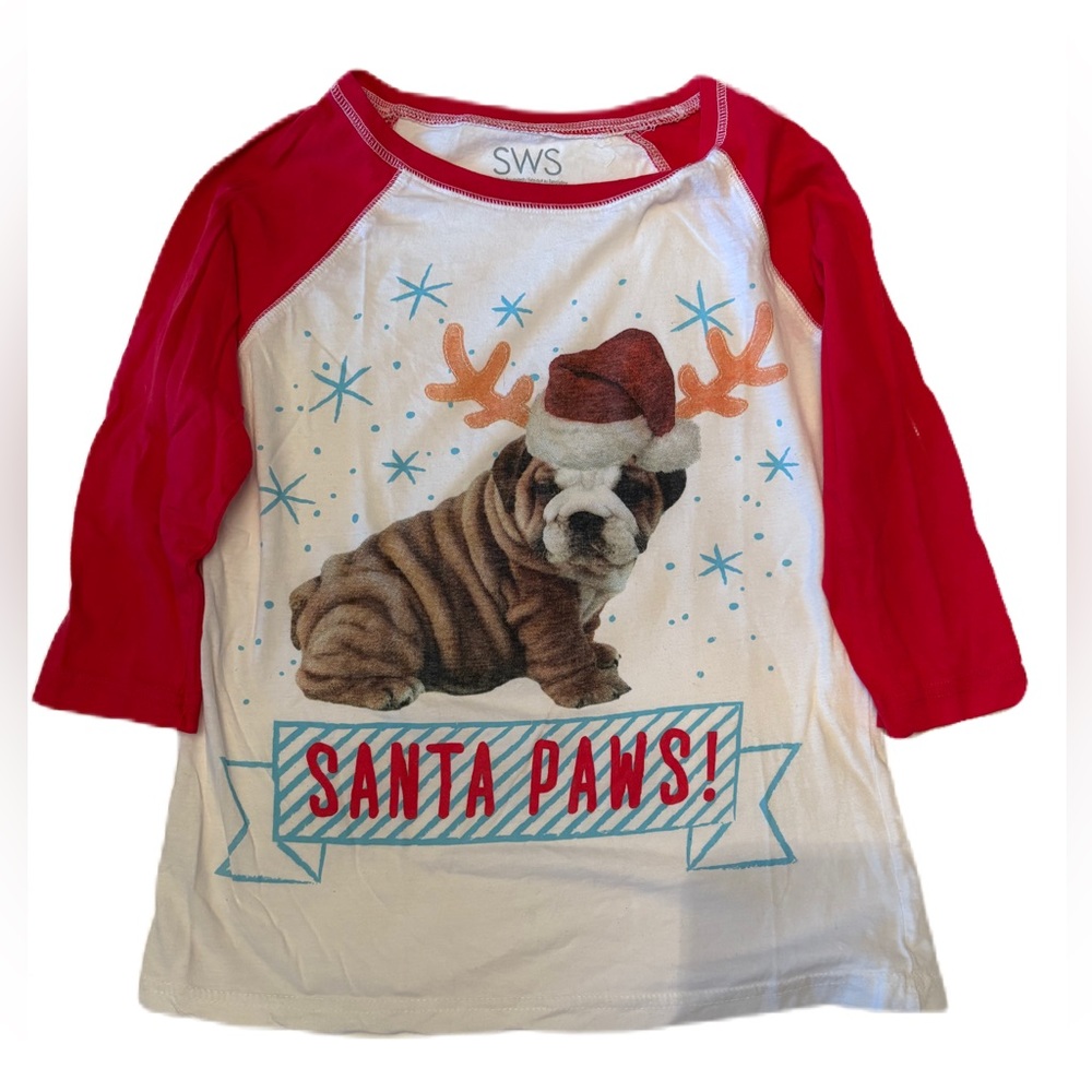 Women’s Santa Paws Funny Christmas Shirt - Size S